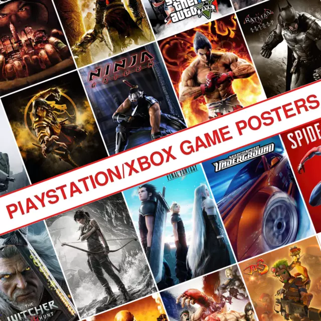 All Time Great PlayStation Xbox Game Posters Classic Print Picture Gift