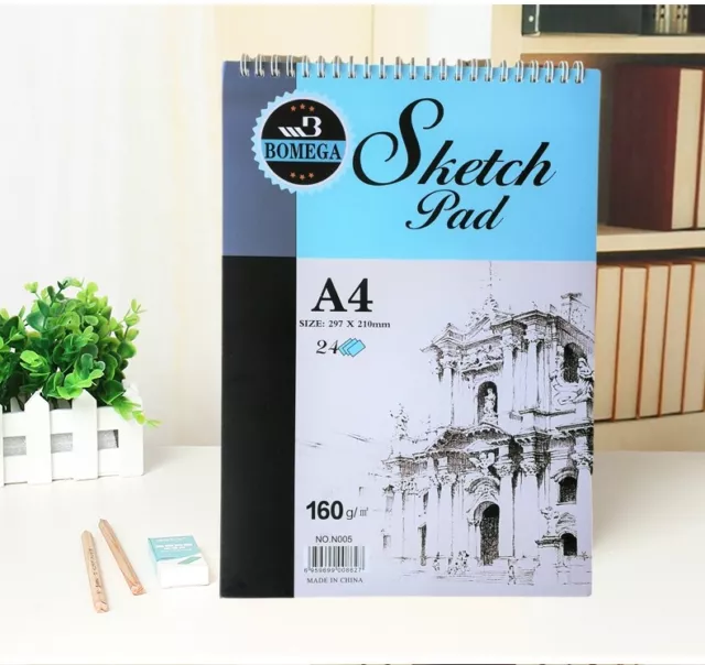 A4 Sketch Book 160gsm 24 Sheets Quality Artist Drawing Sketch Paper Sketch Pad