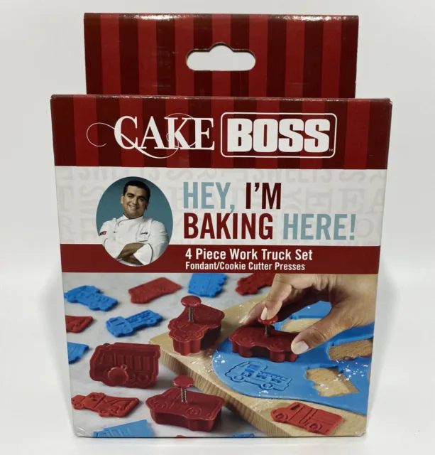 CAKE BOSS Cake Decorating Tools Set  4 Piece Work Truck Fondant Cookie Press NEW