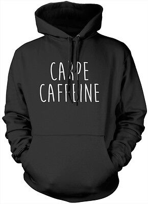Carpe Caffeine  Hoodie Unisex Youth + Adult Fashion Slogan Hoody