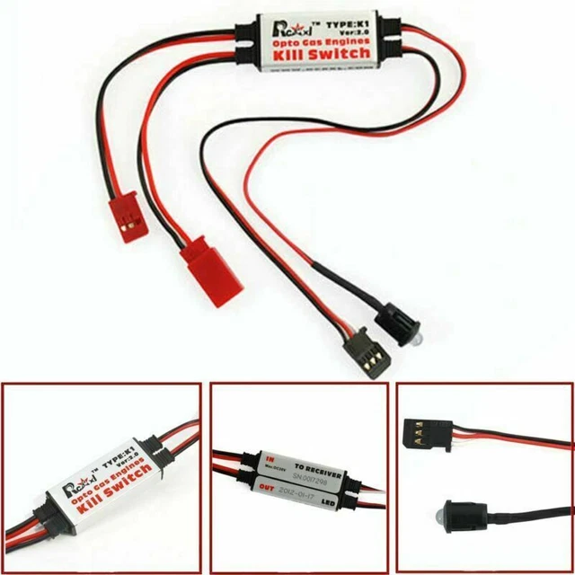 Interruttore Di Spegnimento Motore A Gas Rcexl Per Aerei RC: Ottico, Con LED, Sicurezza Volo - 4
