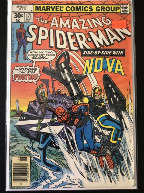 Amazing Spiderman #171 Marvel, Nova & Photon Appearance, Mid Grade