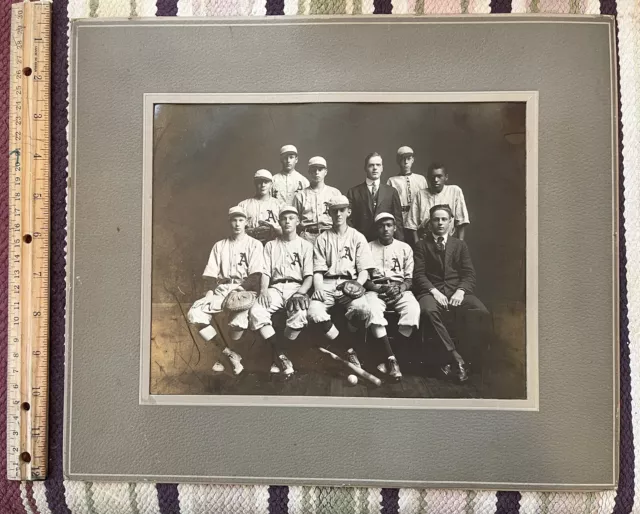 Vintage 1916 Amherst MA HS Baseball Team Large Photo -African American Players