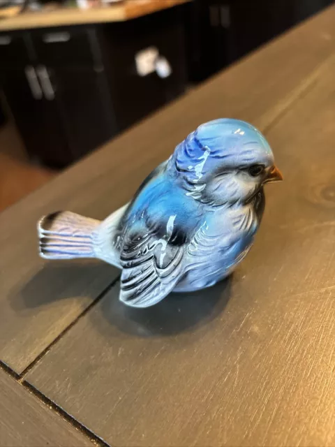 Goebel Blue Bird Figurine CV74 Bluebird Shiny Ceramic West Germany Vintage