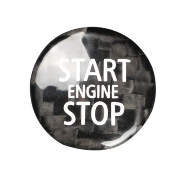 Kohle Faser Motor Start Stop Knopf Innen Raum Trim Abdeckung Aufkleber für  V2E4