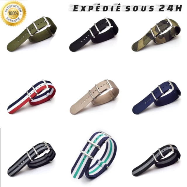 Bracelet Montre 18 Mm Acier BRACELET TYPE NATO VERT D'EAU