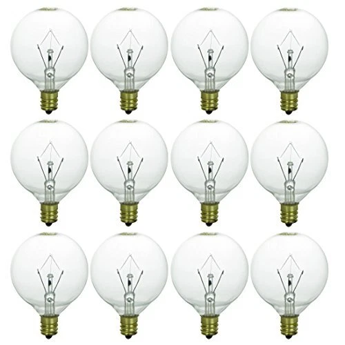 40153 12-Pack G16.5 Globe Bulbs 25 Watts Candelabra Base (E12) 120