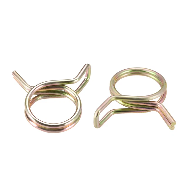 Filo doppio 10mm linea carburante Tubo flessibile fermagli molla placcato 20pz