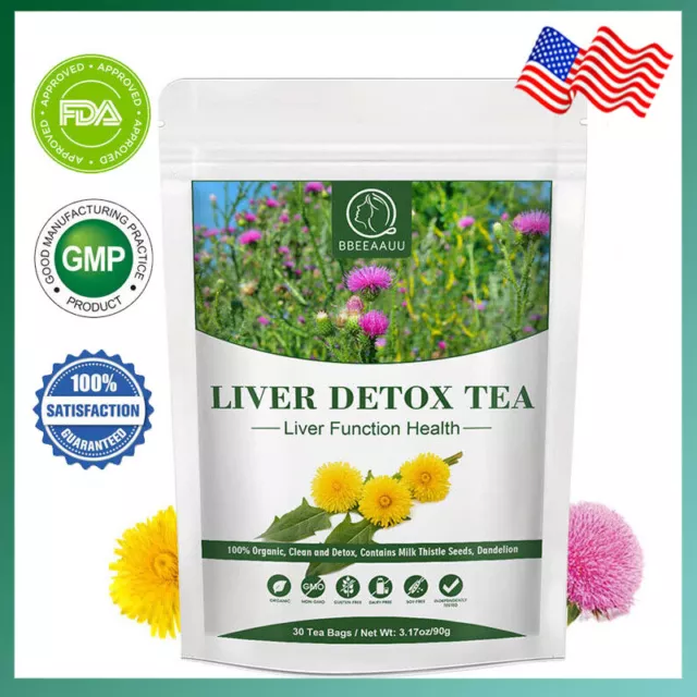 30 Bags Organic Millk Thistle & Dandelion Liver Nourishing Tea Cleanse & Detox~