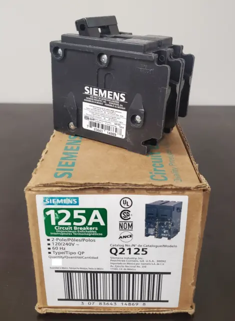 NIB - Siemens - Q2125 - Molded Case Circuit Breaker - 125A, 1-Phase, 240V