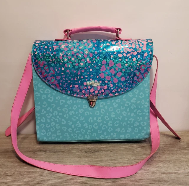 SMIGGLE RUCKSACK SATCHEL Bag Blue Pink Metallic Ideal Laptop