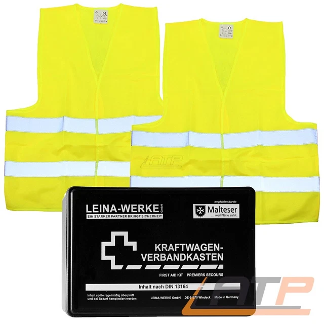 KIT PRONTO SOCCORSO INCL. SCATOLE LEGA LINO 2x HP GILET DI AVVERTIMENTO ADULTI