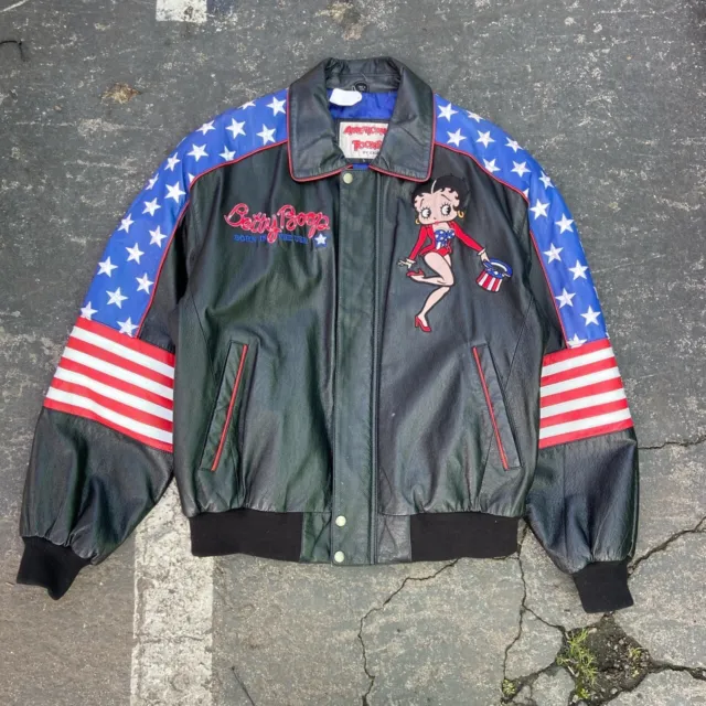 Vintage 90s Betty Boop USA Leather Jacket Size L
