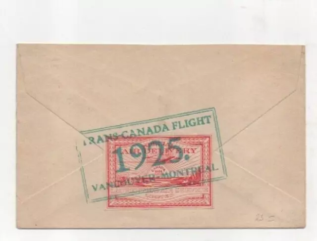 1925 Kanada Trans Canada Flight Vancouver Montreal ,Beleg