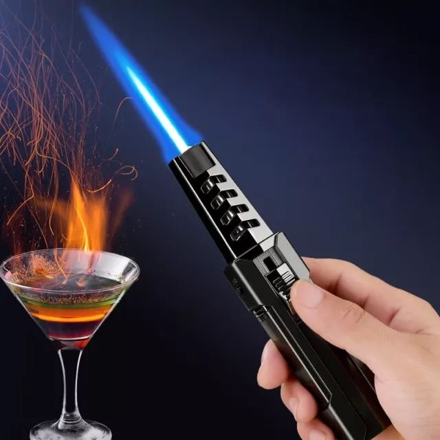 Metal Blue Flame Gas Lighter Spray Gun kitchen Cooking Smoking Accessories