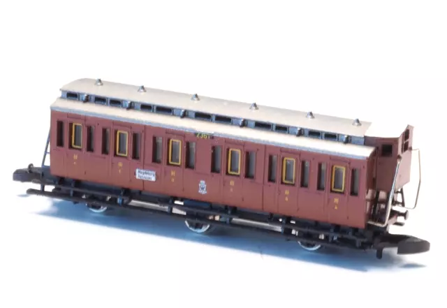 Marklin Z-Scale OLD ERA COMPARTMENT Wurttemberg Passenger Car brakeman cab Brown