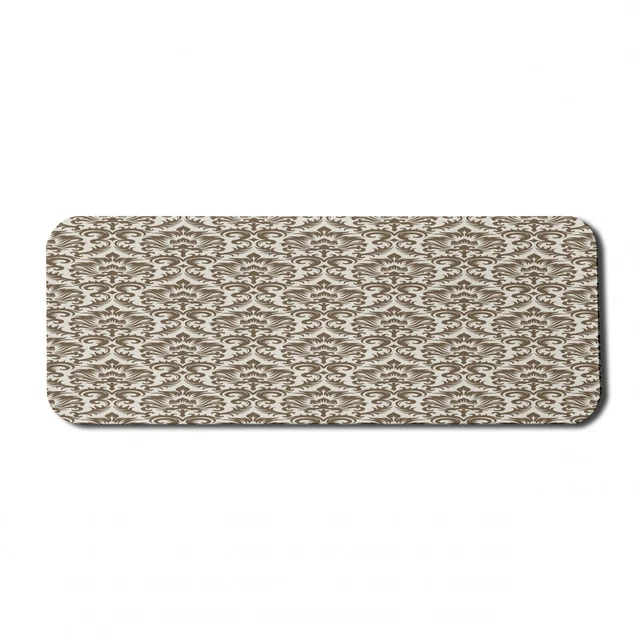 Ambesonne Damask Pattern Rectangle Non-Slip Mousepad, 31" x 12" Gaming Size