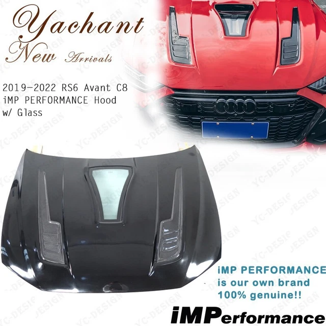 Portion CARBON Kit For 21-22 C8 RS6 Avant C8 iMP PERFORMANCE Hood Bonnet w/Glass