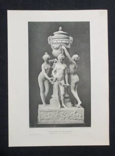 Falconet. "Les Trois Grâces". Gravure (circa 1900). Heliog. Braun Clement & Cie.