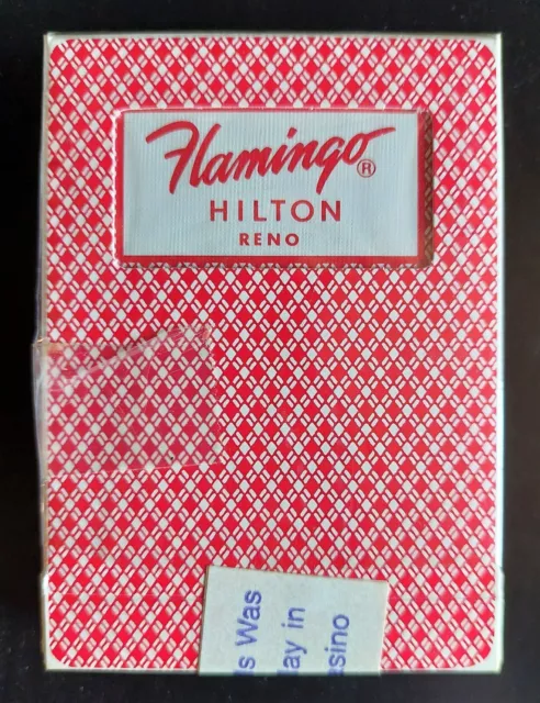 FLAMINGO Hilton Casino RENO ~ ARISTOCRAT Game Used Playing Cards ~ Red Deck