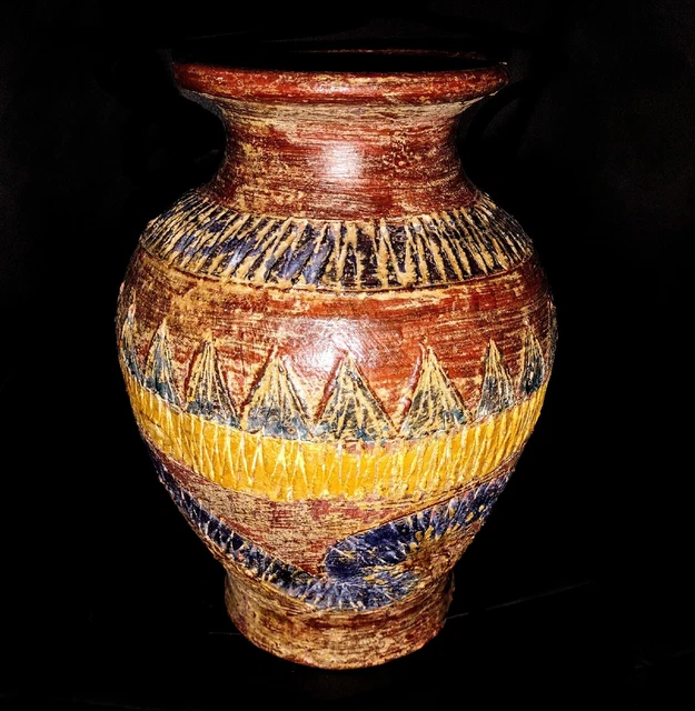 Antique Wedding Vessel Bambara People Incised Terracotta Mali W. Africa 18Th C.