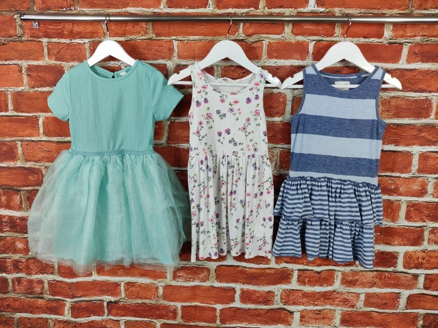 Pacchetto Ragazze Età 4-6 Anni Next H&M Set Abito Da Festa Senza Maniche Sole Estivo 116 Cm