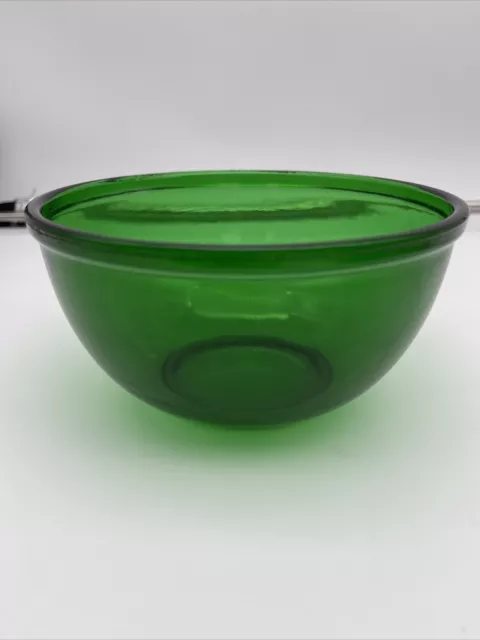 Vintage Emerald Green Glass Mixing Bowl W Pour Spout Mid Century Retro 6  Cup Forest Green Baking Tools Pyrex / Anchor Hocking Type Glass 