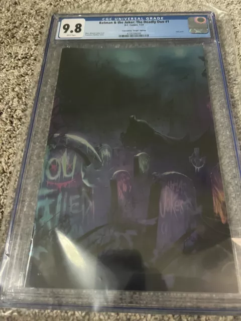 BATMAN & THE JOKER DEADLY DUO #1 VIRGIN CONVENTION FOIL Chicago Fan Expo CGC 9.8