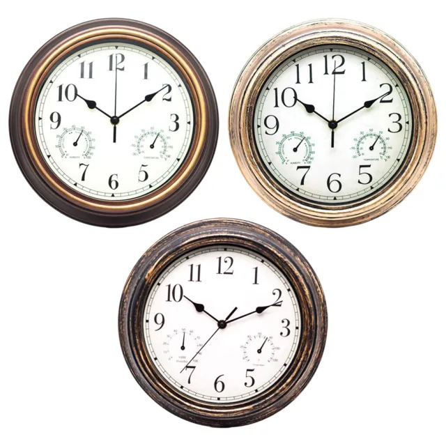 Modern Wall Clock with Temperature and Humidity Display Clocks Home Office