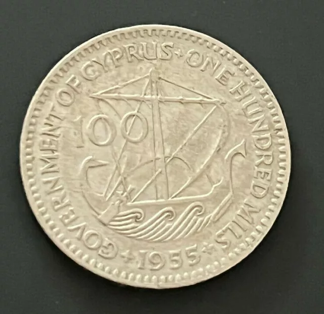 1955 Cyprus 100 Mils Coin - SCARCE - FREE P&P