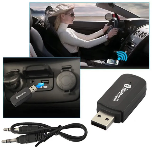 Bluetooth Empfänger Stick, Stereo AUX Klinke USB Adapter Dongle Audio Streaming