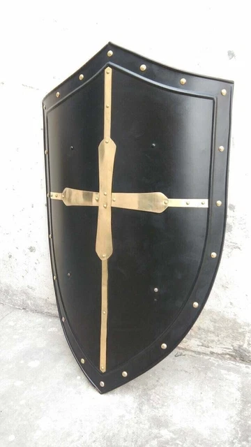 Hand Forged Gothic LAYERED STEEL CROSS SHIELD Medieval Battle Armor sca / larp