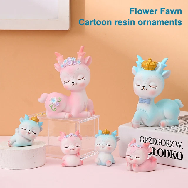 Figura de ciervo exquisita simulación decorativa adornos mini ciervos compactos