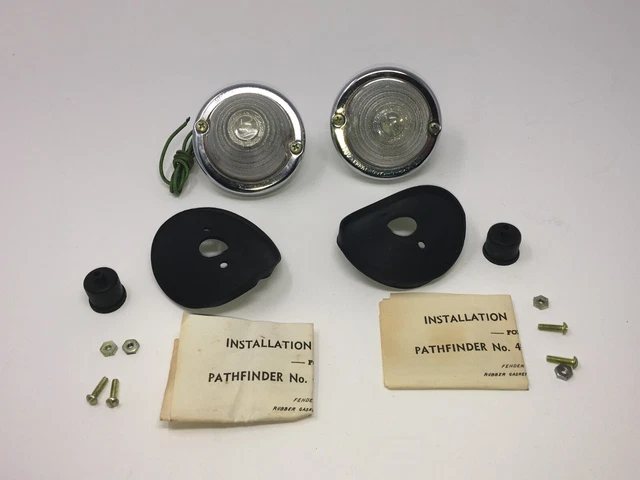 NOS Pair Backup Lights Glass Lens - Vintage Reverse Lamps Accessory Chevy Ford