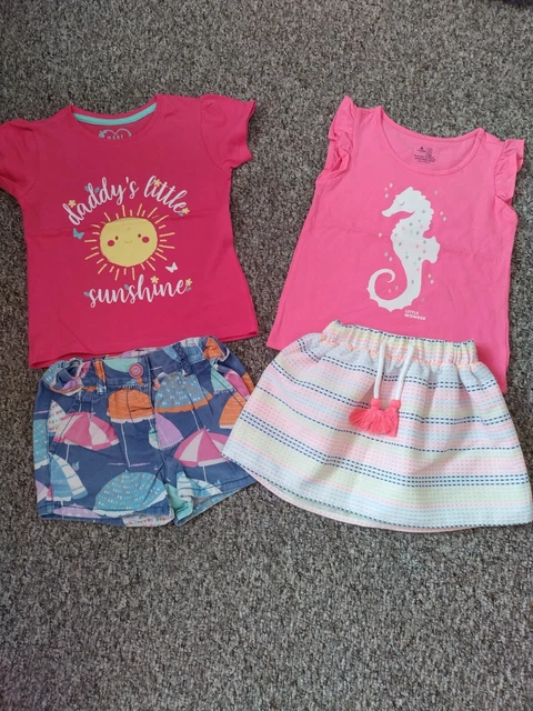 Girls Summer Outfits Bundle Tops,Shorts,Skirt Next, Nutmeg, Primark 2-3 Years