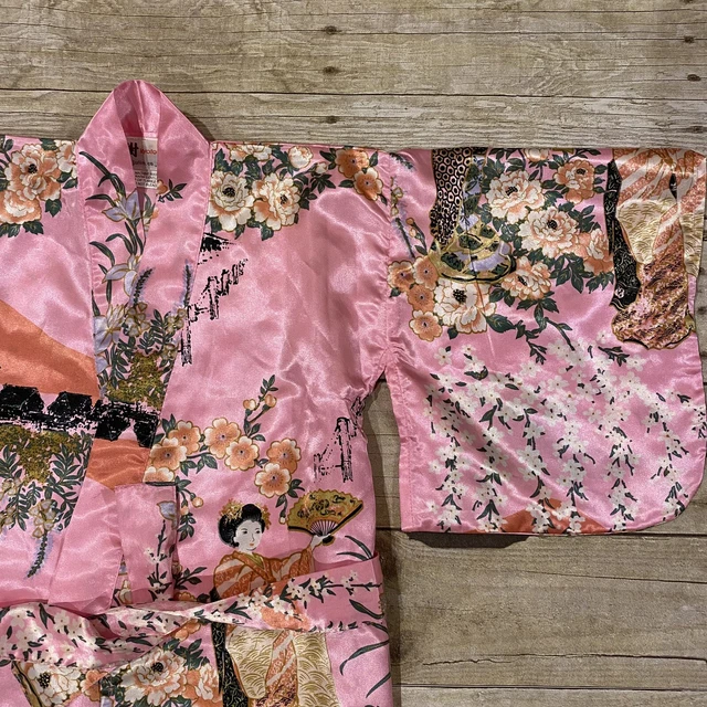 Toddler Girls Japanese Kimono Small 25 in Pink Asian Traditional Wear Kids Kyoto 2