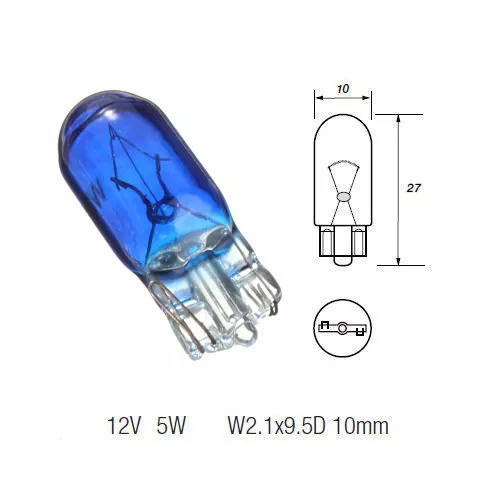 2 x 501 XENON STYLE SUPER WHITE 801 CAPLESS CAR SIDE LIGHT BULB 12v 5w T10