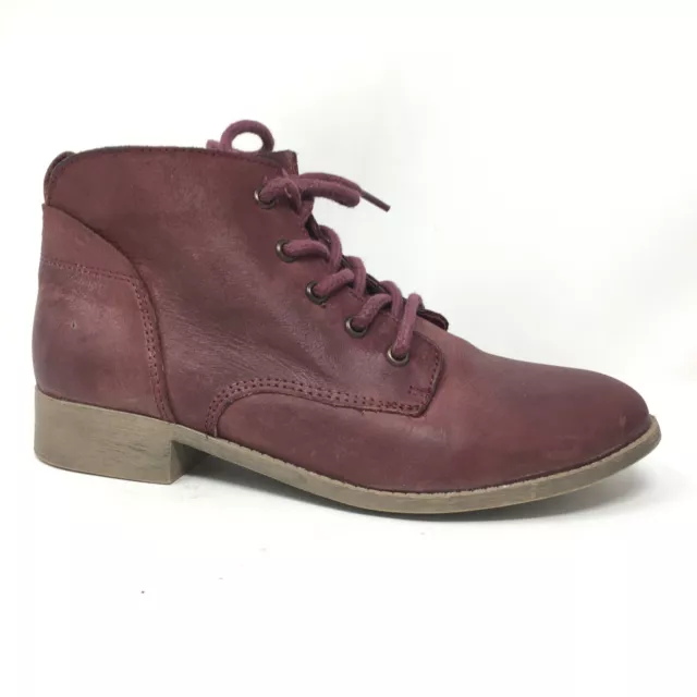 Steve Madden Rubin Ankle Boots Booties Shoes Women's Size 8 Burgundy Leather