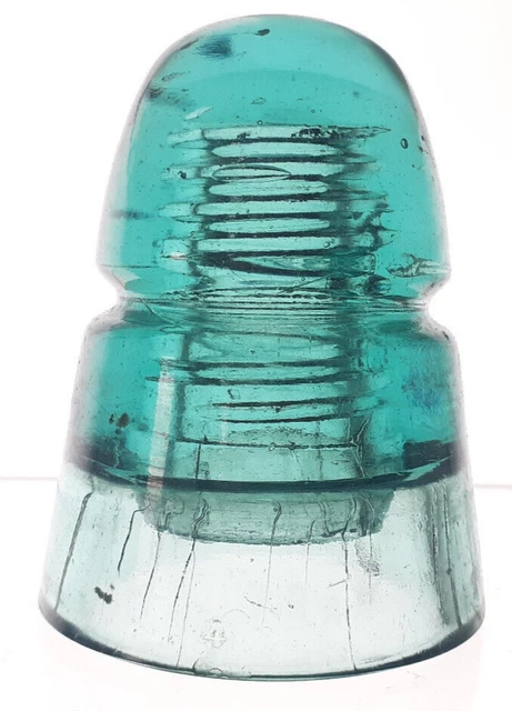 CD 145 Aqua HAWLEY PA USA Antique Glass Telegraph Insulator BEEHIVE G9 2