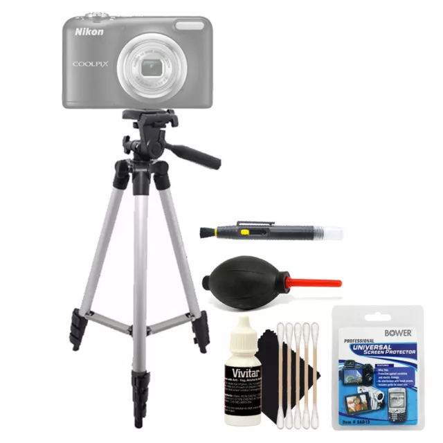 Trípode alto + kit de accesorios de limpieza para Nikon Coolpix P520 SX610