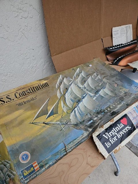 Vintage 1976 Revell Old Ironsides U.S.S. Constitution Scale Model 1/96 H-398