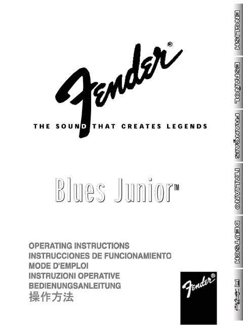 Bedienungsanleitung-Operating Instructions Guitar Amplifier Fender Blues Junior