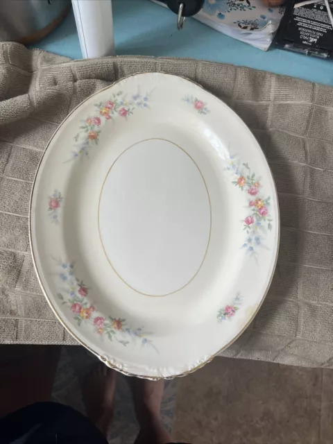 HOMER LAUGHLIN FERNDALE EGGSHELL NAUTILUS FLORAL Serving Plate