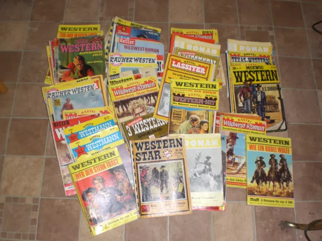 Konvolut WESTERN Sammlung ca 72 Stück Heft Hefte alt Vintage selten!