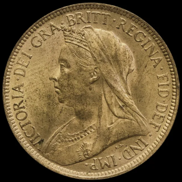 1901 Queen Victoria Veiled Head Halfpenny, UNC