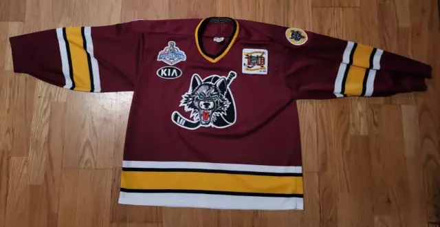 GORGEOUS LN Chicago Wolves On-Ice Style 10th Anniversary Jersey Men's Size Large