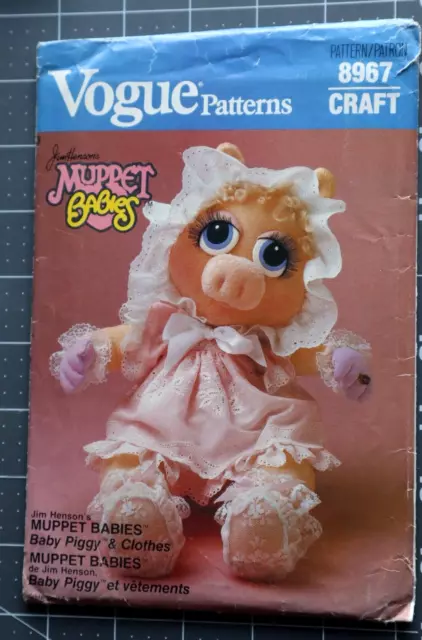 Vogue 8967 Baby Miss Piggy & Clothes Sew Pattern Jim Hensons Muppet Babies  UNCT