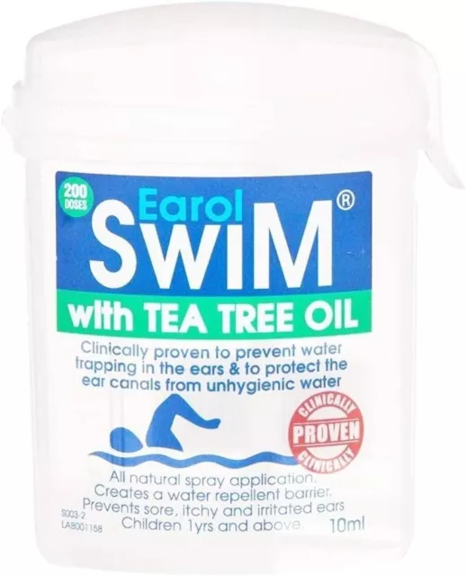 Earol Swim Tea Tree Oil Ear Spray Clinically Proven to Prevent Water Trapping