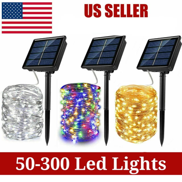 100-400 LED Solar Power String Fairy Lights Garden Outdoor Party Christmas Lamp