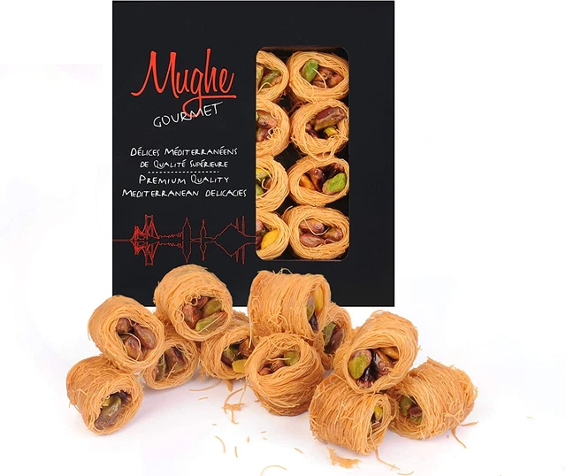 Mughe Gourmet Bite Size Pistachio Esh El Bulbul Baklava Sweet Gifts - Turkish Pi